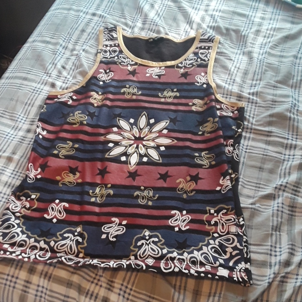 All over bandana Americana print tank
